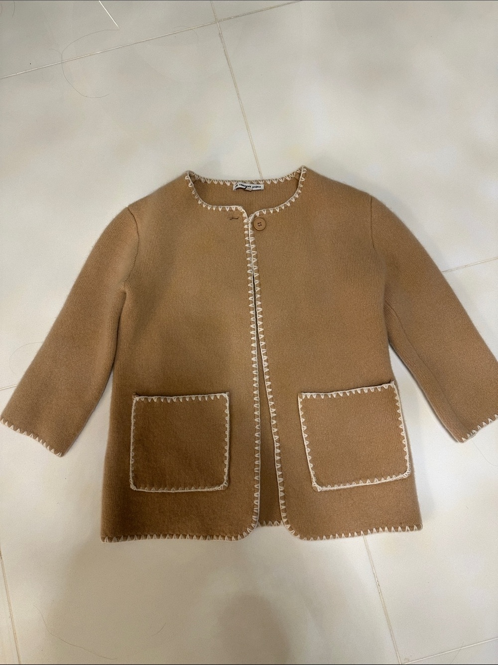 The cashmere project women Camel Stitch-Trim thick cashmere Coat